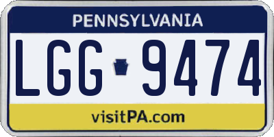 PA license plate LGG9474