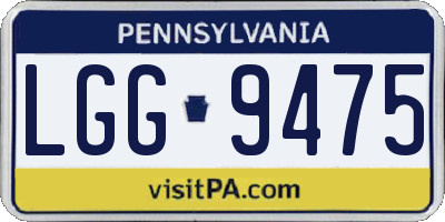 PA license plate LGG9475