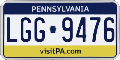 PA license plate LGG9476