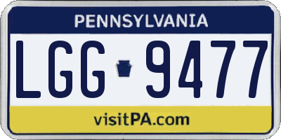 PA license plate LGG9477