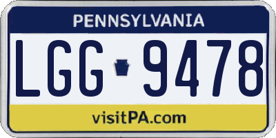 PA license plate LGG9478