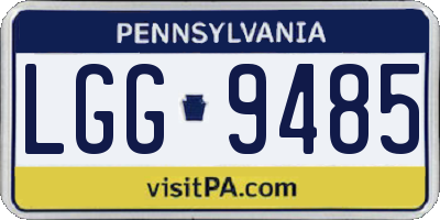 PA license plate LGG9485