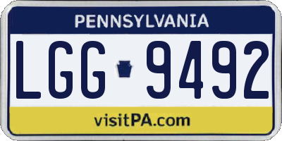 PA license plate LGG9492