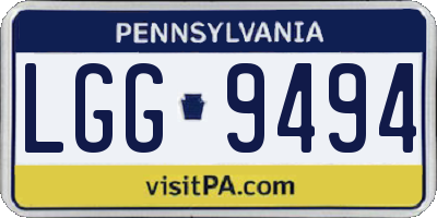 PA license plate LGG9494