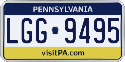 PA license plate LGG9495