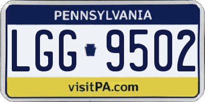 PA license plate LGG9502