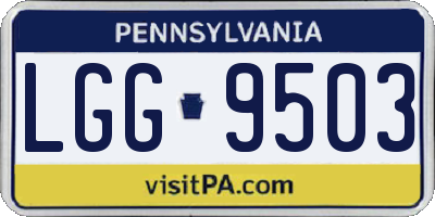 PA license plate LGG9503