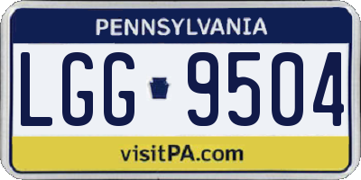 PA license plate LGG9504