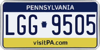 PA license plate LGG9505