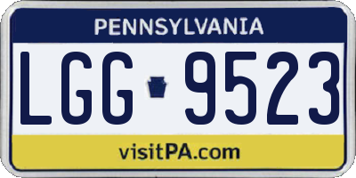PA license plate LGG9523