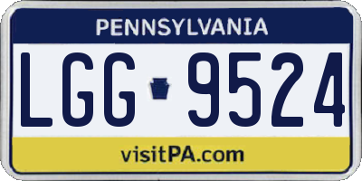PA license plate LGG9524
