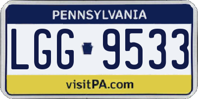 PA license plate LGG9533
