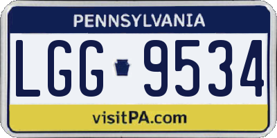 PA license plate LGG9534