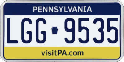 PA license plate LGG9535