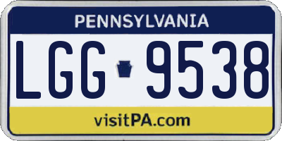 PA license plate LGG9538
