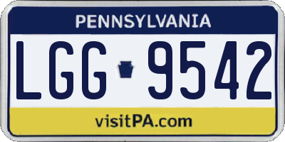 PA license plate LGG9542