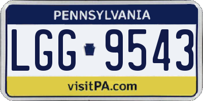 PA license plate LGG9543