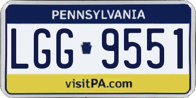 PA license plate LGG9551