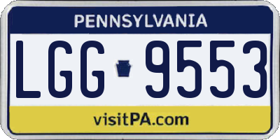 PA license plate LGG9553