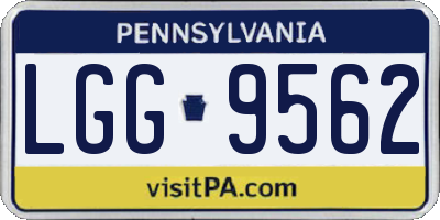PA license plate LGG9562