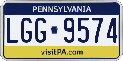 PA license plate LGG9574