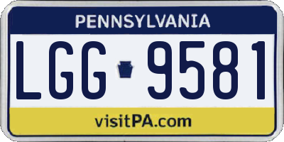 PA license plate LGG9581