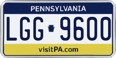 PA license plate LGG9600