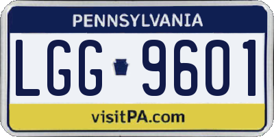 PA license plate LGG9601
