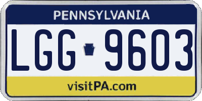 PA license plate LGG9603