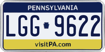 PA license plate LGG9622