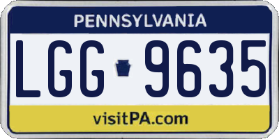 PA license plate LGG9635