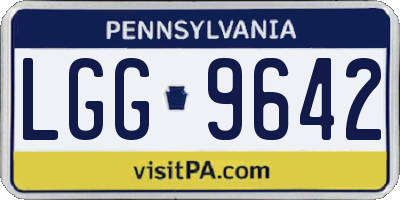 PA license plate LGG9642