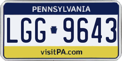 PA license plate LGG9643
