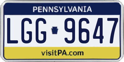 PA license plate LGG9647
