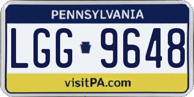 PA license plate LGG9648