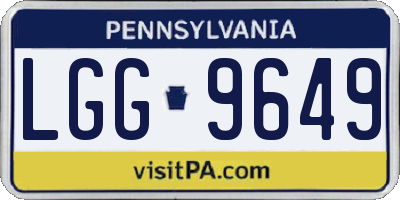 PA license plate LGG9649