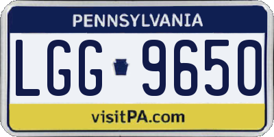 PA license plate LGG9650