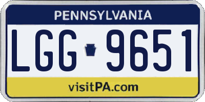 PA license plate LGG9651