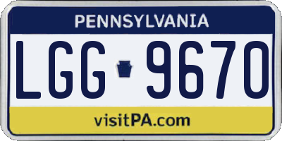 PA license plate LGG9670