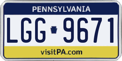 PA license plate LGG9671