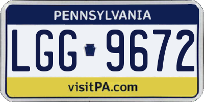 PA license plate LGG9672