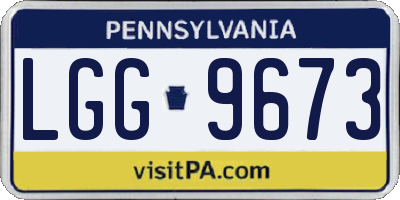 PA license plate LGG9673