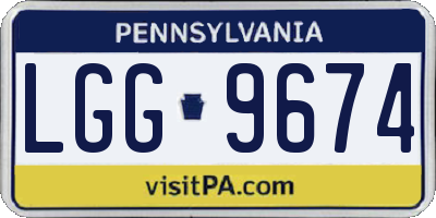 PA license plate LGG9674