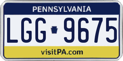 PA license plate LGG9675
