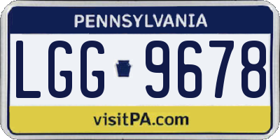 PA license plate LGG9678