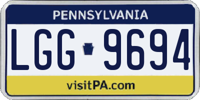 PA license plate LGG9694