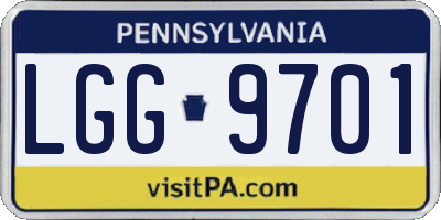 PA license plate LGG9701