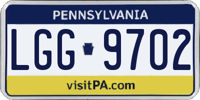 PA license plate LGG9702