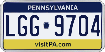PA license plate LGG9704