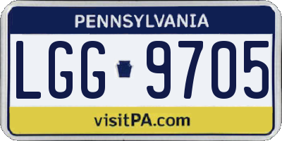 PA license plate LGG9705